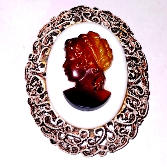 Épingle De Cravate Vintage Cameo Hickok - Style Rétro Années 70 - Motif Rootbeer